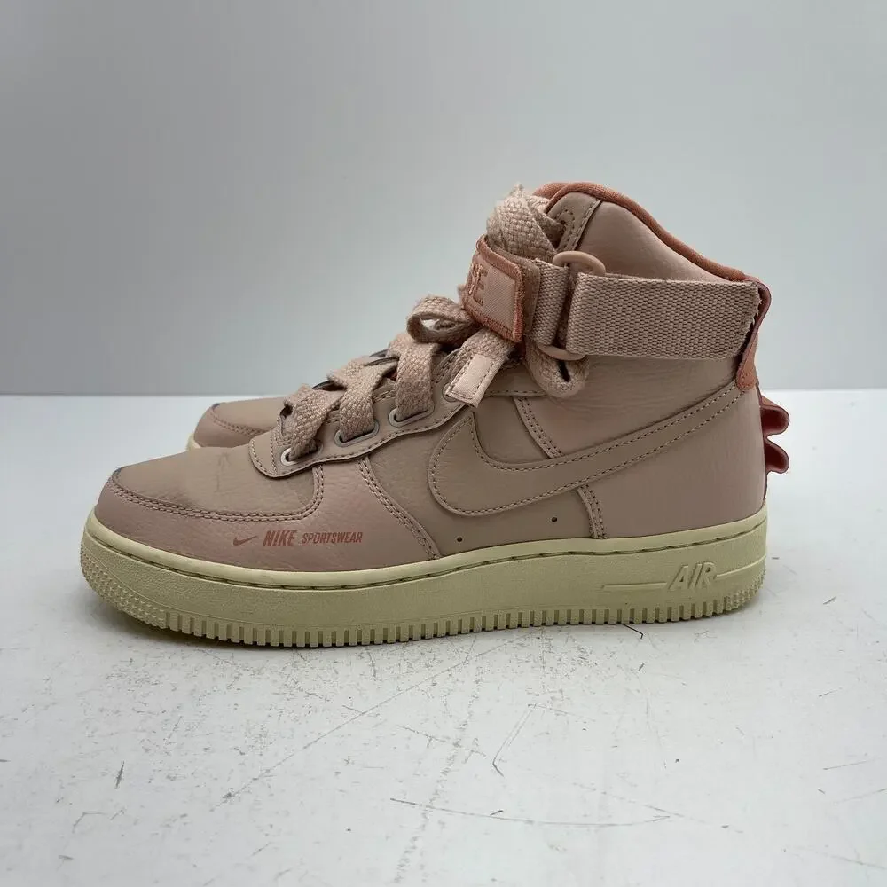 Nike Air Force 1 Shoes Womens Size 7 Pale Pink Utility Sneakers High Top
